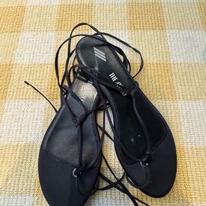 The Attico Black Strappy Sandals